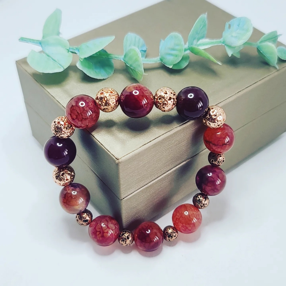 Agate, Lava Stone bracelet